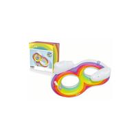 Pripučiamas plaukimo ratas Double 186 x 116 cm Rainbow Bestway 43648