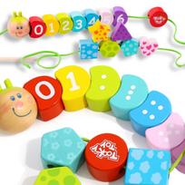 TOOKY TOY Mediniai sriegimo kaladėlės Vikšras, mokantis skaičiuoti 20 el.
