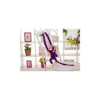 Pliušinė beždžionė su kūdikiu, violetinė 90 cm