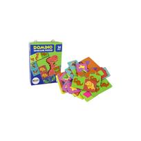 Loginis žaidimas Dvipusė dėlionė Domino dinozaurai 10 cm x 5 cm 28 dalys.