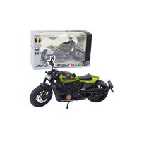 Chopper metalinis motociklas žibintai skamba juodai žali komponentai 1:12