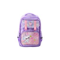 Mokyklinė kuprinė su dirželiu ant krūtinės su balta kate, violetinė, 20 l