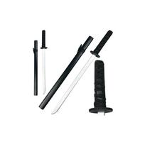 Medinis kardas Katana treniruočių rekvizitas juodas 70 cm