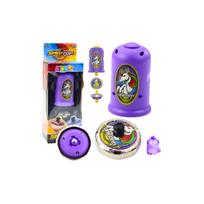 Paleidimo įrenginio ir suktuko rinkinys Spinner, violetinis vienaragis