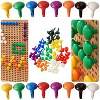Spalvoti smeigtukai Jumbo Doodles MASTERKIDZ STEM lentoms 64 vnt - 8 spalvos