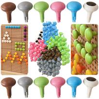 Spalvoti smeigtukai Jumbo Doodles STEM lentoms MASTERKIDZ 128 vnt - 6 spalvos