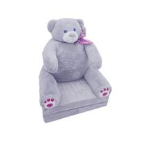 Pliušinis išskleidžiamas fotelis Meškiukas dn15-0013-sofa EUROBABY TOYS pilkas