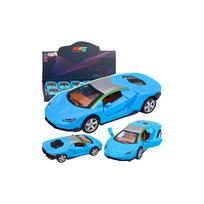 Metalinis sportinis automobilis žibintai garsai Mėlynas 1:32