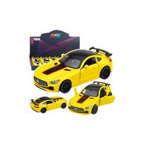 Metalinis sportinis automobilis Atidaromos durys Šviesos garsai Geltonas 1:32