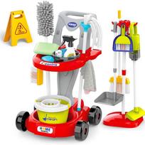 Valymo rinkinys WOOPIE XXL 3-in-1 su vežimėliu, 29 dalių, raudonas