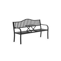 Sodo suoliukas „Taras Ogród Park“ – metalinis, su atlošu, staleliu, juodos spalvos, 150 cm