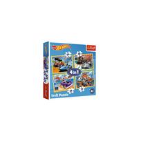 Dėlionė – 4 viename (12, 15, 20, 24) – „Hot Wheels“ transporto priemonės – „Trefl“ 34627