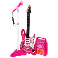 Gitara su priedais vaikams nuo 6 metų. Rožinis muzikos rinkinys: stiprintuvas + mikrofonas