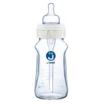 Stiklinis maitinimo buteliukas „Super“ 260 ml, apsaugantis nuo dieglių