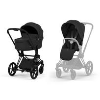 Universalus vežimėlis Cybex Priam Comfort Matt Black 2in1, Sepia Black