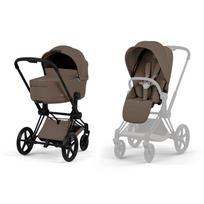 Universalus vežimėlis Cybex Priam Comfort Matt Black 2in1, Coconut Brown