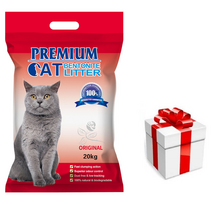 Premium Cat Clumping Bentonite kraikas - natūralus, skirtas katėms 20kg + Staigmena katei