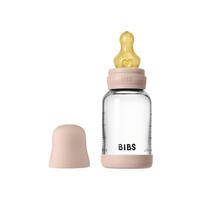 BIBS stiklinis buteliukas nuo dieglių 120 ml (Blush) pilnas komplektas