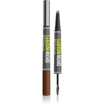 MAYBELLINE NEW YORK Brow Inserts antakių flomasteris su „du viename“ šepetėliu atspalvis 4 Medium Brown 1.25 ml