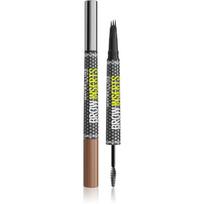 MAYBELLINE NEW YORK Brow Inserts antakių flomasteris su „du viename“ šepetėliu atspalvis 2 Soft Brown 1.25 ml