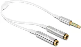 Delock skirstytuvo lizdo kištukas 3,5 mm 4 kontaktai> 2 x lizdas 3,5 mm 4 kontaktai 25 cm