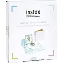Nuotraukų rėmelis Fujifilm instax rinkinys 1-ajam vaiko gimtadieniui, mėlynas (rėmelis, albumas, lipdukai ir dekoruota lipni jostelė)