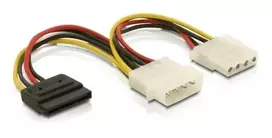 Delock SATA 15- pin - Molex x2, 0,16m, Multicolor (60103)