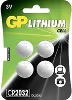 GP Baterija GP sagos elementas ličio CR2032, 3V, 4 lizdinė plokštelė