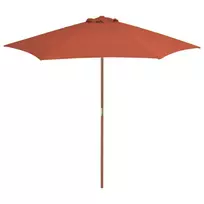 Lauko skėtis nuo saulės su mediniu stulpu, terakota, 270cm