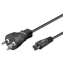 Goobay Maitinimo kabelis Danija, 2 m, juodas, 2 m, K tipo maitinimo kištukas, C5 jungtis, H05VV-F3G, 250 V