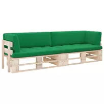 Lauko baldų komplektas Dvivietė sofa iš palečių su pagalvėlėmis, impregnuota pušis