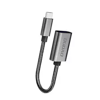 Dudao adapterio kabelis OTG USB 2.0 į USB Type C pilkas (L15T)
