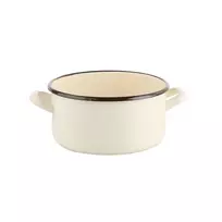 Altom Design CREAM Emaliuotas puodas 1,45 l, skersmuo 16 cm, aukštis 8,5 cm, kreminės spalvos