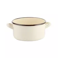 Altom Design CREAM Emaliuotas puodas 2,1 l, skersmuo 18 cm, aukštis 9,5 cm, grietinėlės spalvos