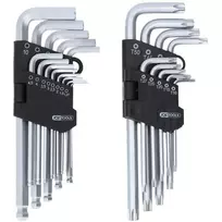 L-raktų šešiakampių ir Torx komplektas, 22 vnt., KS Tools