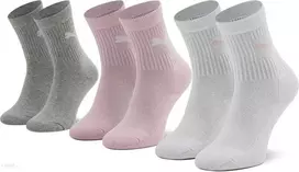Puma Kojinės Paaugliams Junior Crew Baltas Pilkas Rožinė 907958 05