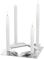 Žvakių laikiklių rinkinys HOFATS SQUARE CANDLE Sidabrinis, 4 vnt.