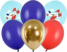 PartyDeco Balionai "Lėktuvėlis" (6vnt)