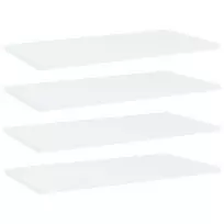Knygų lentynos plokštės, 4vnt., baltos, 60x30x1,5cm, MDP