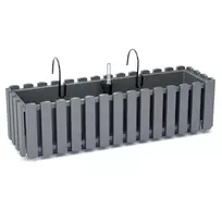 Balkono vazonas su automatiniu laistymu Prosperplast Boardee Fencycase W DDEF600W-405U, pilkas