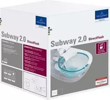 Pakabinamas klozetas Villeroy & Boch Subway 2 Direct Flush su slim Soft Close dangčiu ir CeramicPlus