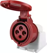 FAMATEL Fiksuotas lizdas 32A 4P 400V raudonas IP44 ECO SpeedPRO 23396