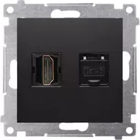Kontakt Simon GN.HDMI+RJ45 CAT6 Juodas SIMON54