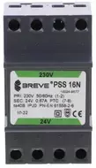 BREVE 1 fazis transformatorius PSS 16N 16VA 230/24V /montuojamas ant bėgio/ 16024-9877