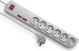 Galios juosta Elgotech PSF2 viršįtampio 6 lizdai 1,5 m baltos (PSF2-601)