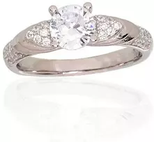Sidabrinis sužadėtuvių žiedas. Praba: 925°, Metalas: Sidabras, Akmuo: Cirkonai - 18 - 3.5 g.
