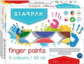 Dažai piešimui pirštais Starpak 40 ml, 6 vnt.