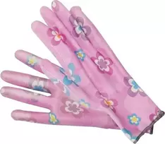 FLO RĘKAWICE OGRODOWE KWIATKI - JASNY RÓŻ 10"