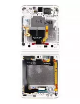 Dėklas LCD ekranas + jutiklinis blokas „Samsung F711B Galaxy Z Flip 3 5G Kreminis“ (pakeitimų paketas)