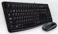 Klaviatūra ir pelė Kit Logitech MK120, su laidu, USB, QWERTZ, Juodas, Pelė Included